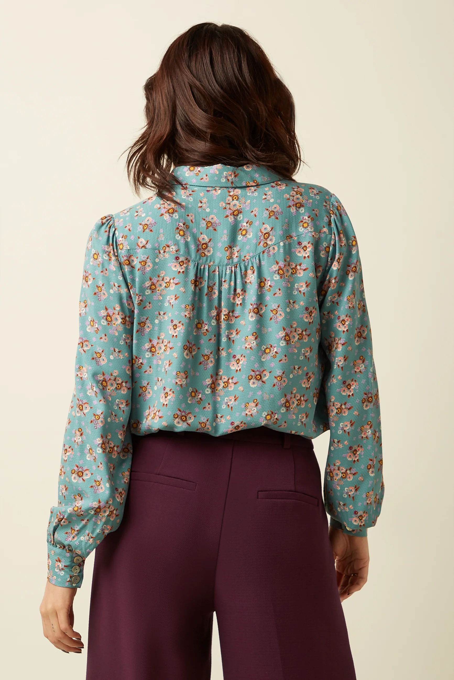 King Louie Bluse Carina Blouse Revel, Farbe Silver Green