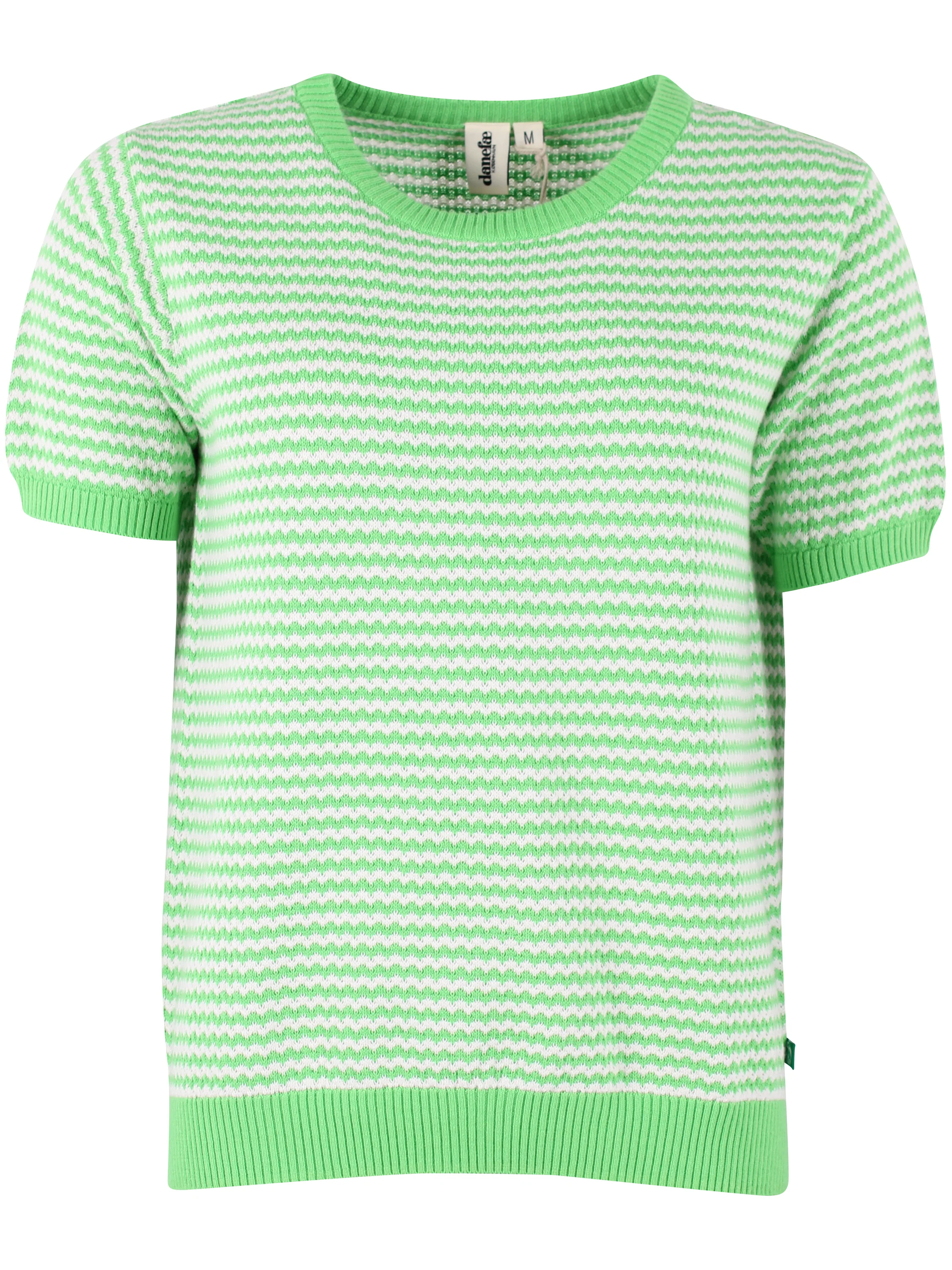 Danefae Danesilver Pearl Knit Sweater Tee Bright Green/Chalk, Strick-T-Shirt