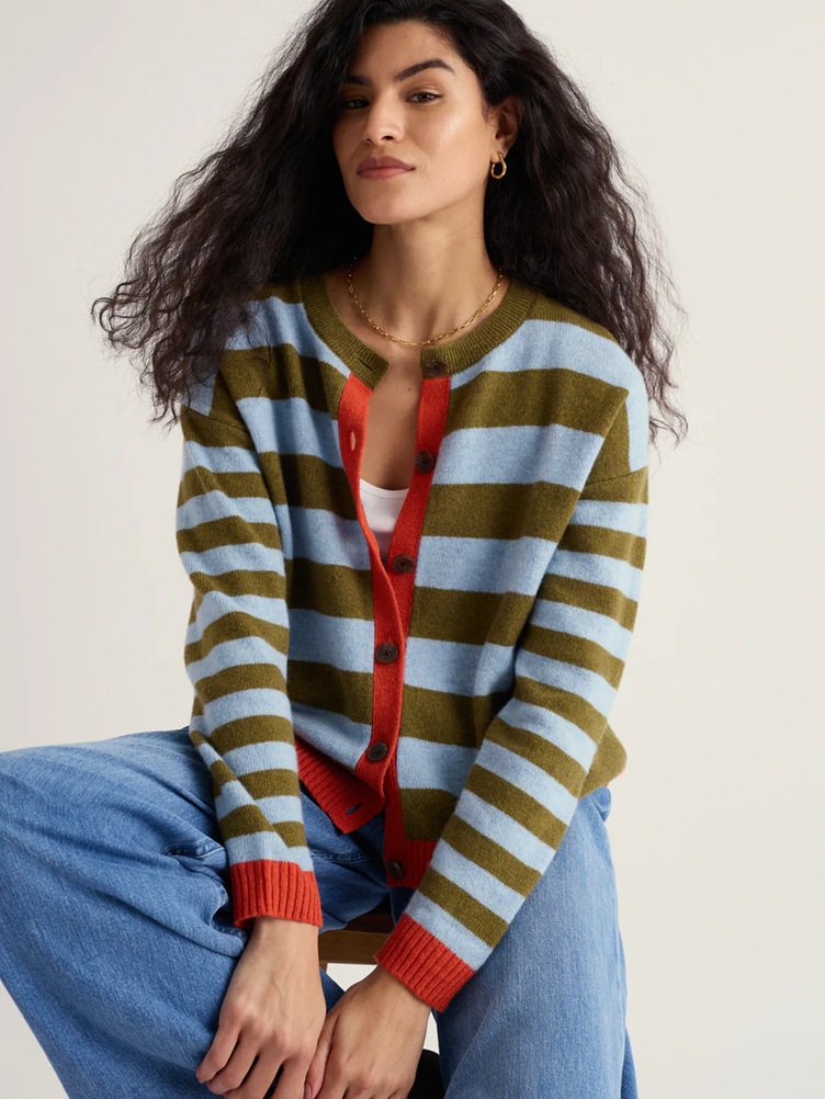 SEASALT CORNWALL Strickjacke Pinwell Cardigan-Bright Shape Seagrass Mix