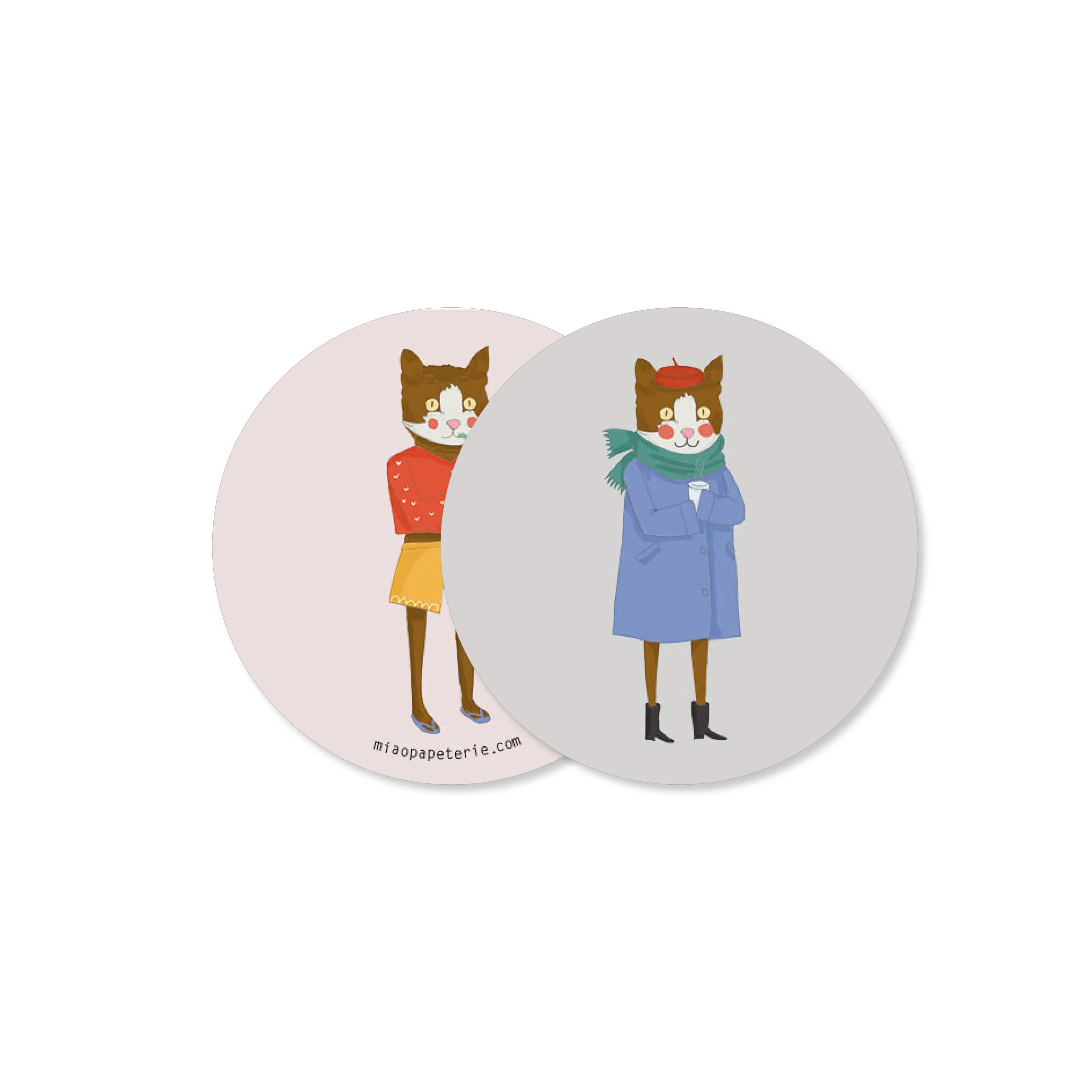 Untersetzer Katze aus Holzschliffpappe