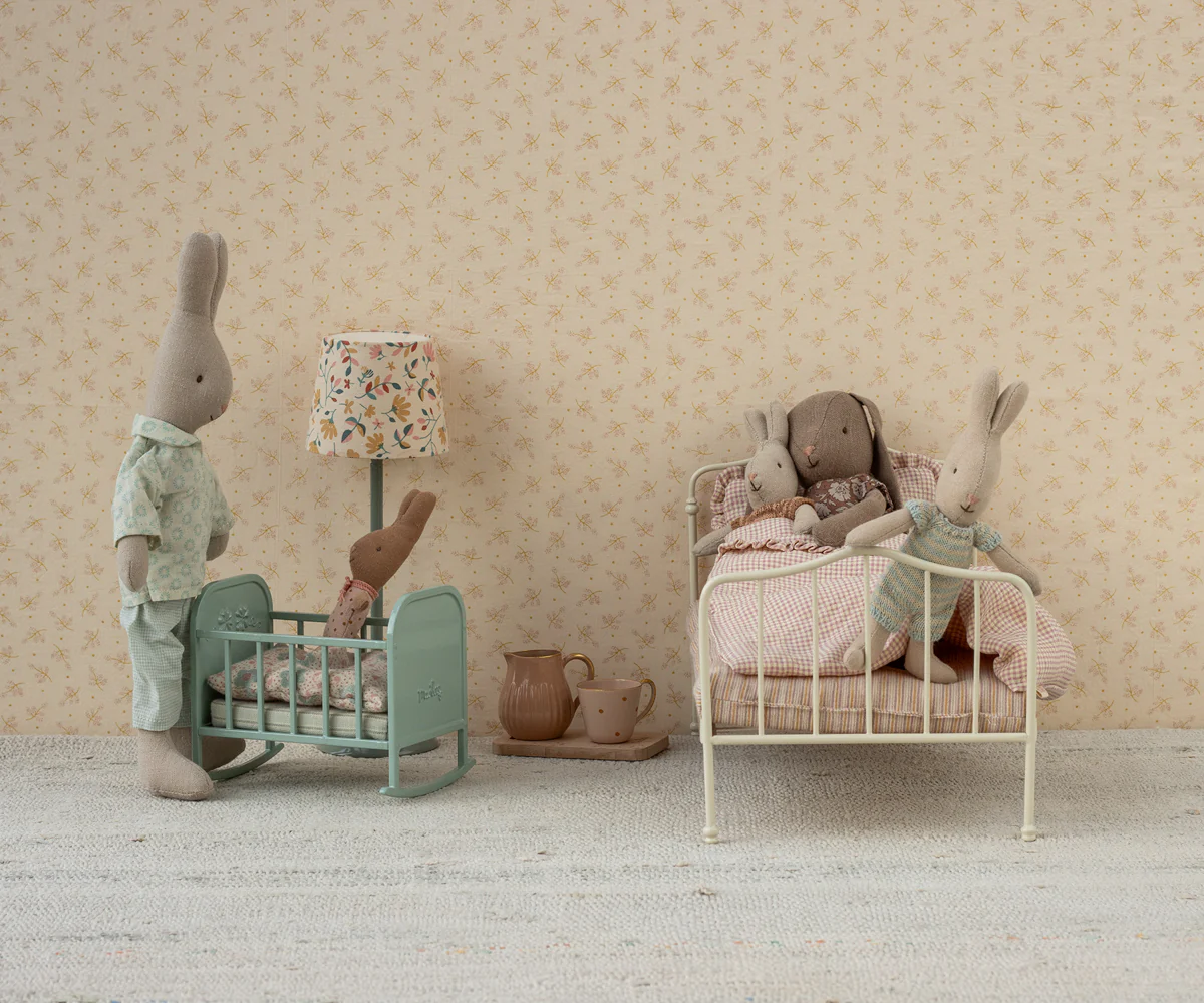 Maileg Wiege hellblau, Maus, Höhe ca. 9 cm , My cradle blue mint