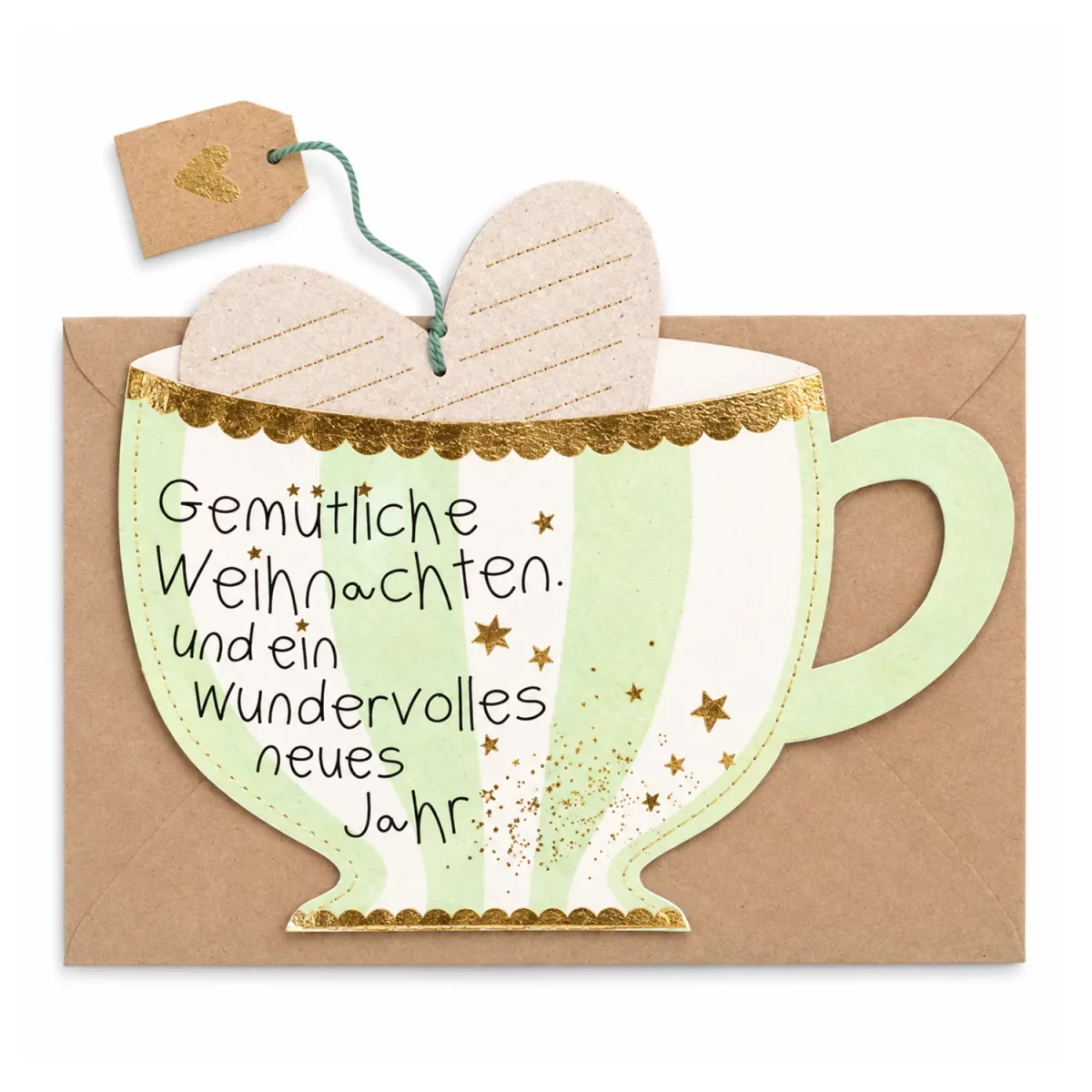 Good old friends Teetassenkarte. Gemütliche Weihnachten