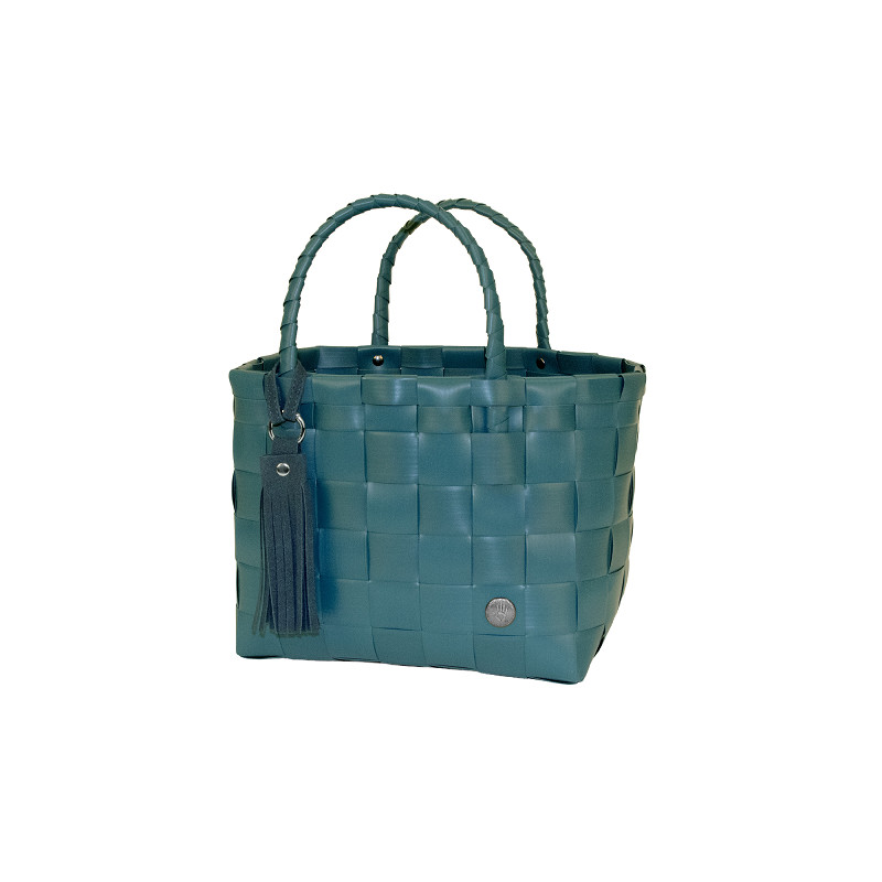 Handed By Mini Paris - Mini Shopper fat strap with PU tassel, emerald green