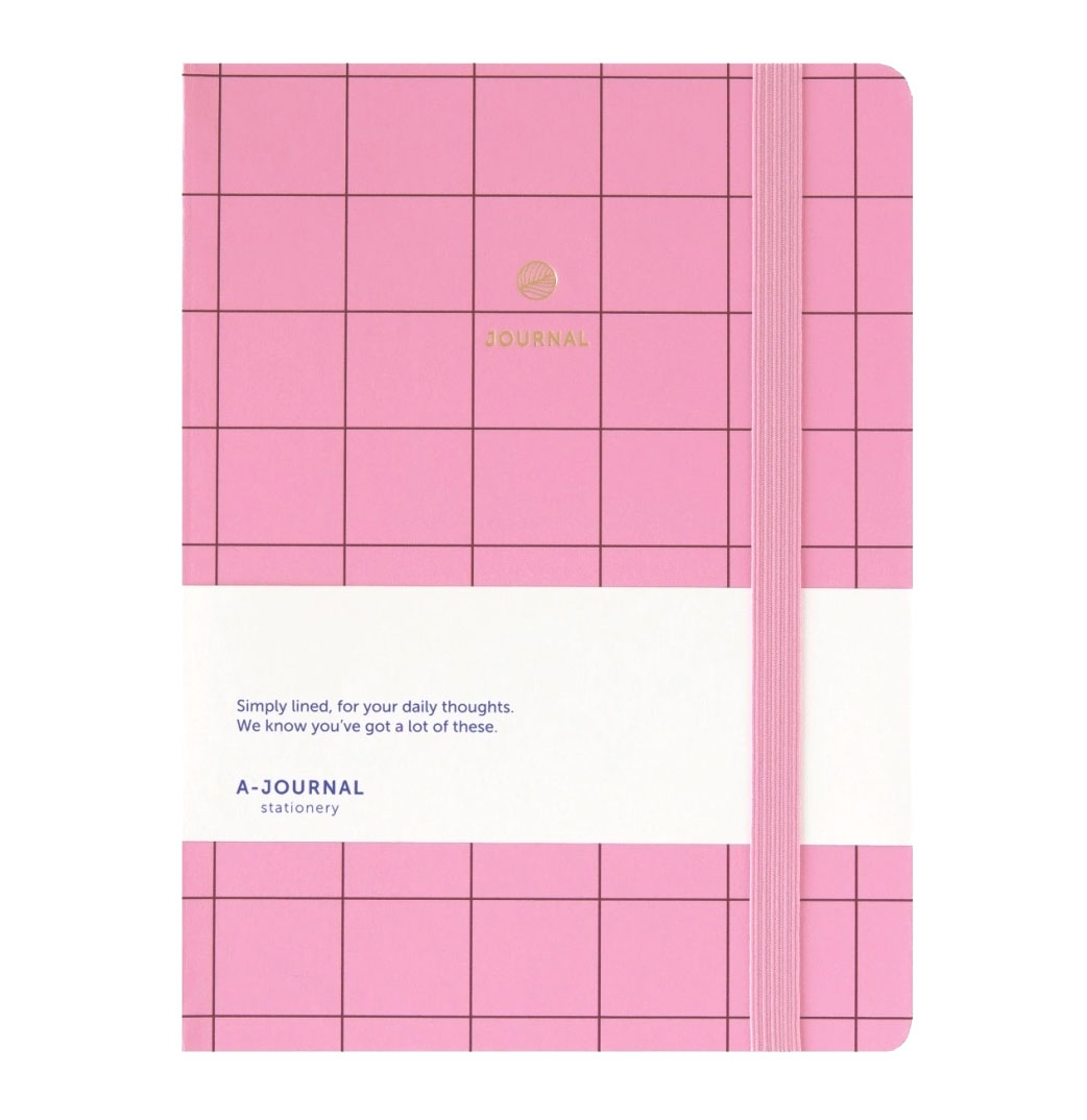 A-Journal Notizbuch Checkered Pink, ca. 21,5 x 16 cm