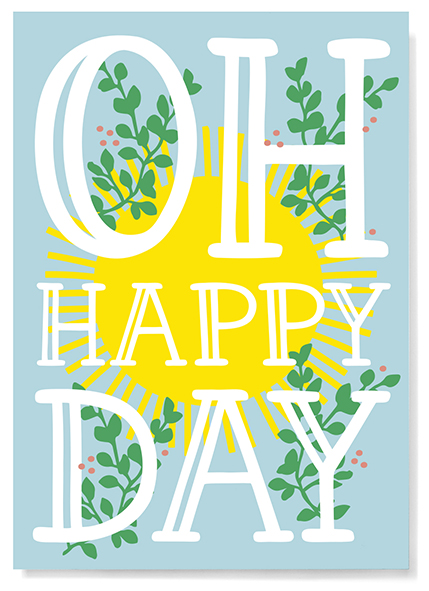 Postkarte Oh happy day von familytree   , Geburtstag