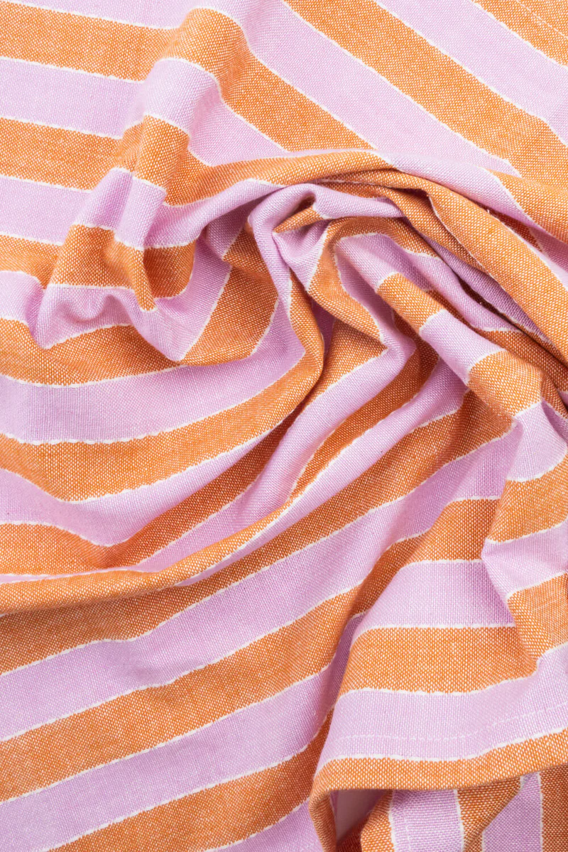 Geschirrtuch VIVID LINES, Streifen Orange,100 % GOTS-zertifizierter Biobaumwolle