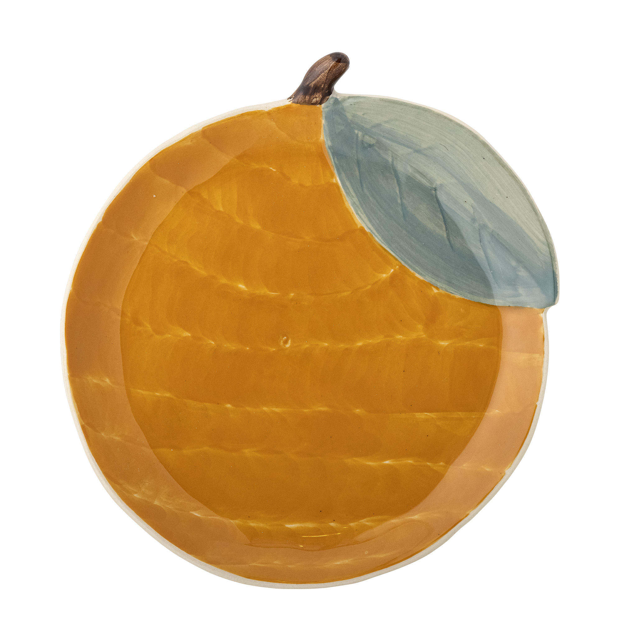 Agnes Teller, Orange, Steingut von Bloomingville, D16xH2 cm, handbemalt   