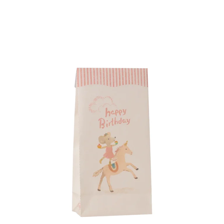 Maileg Goodie Bag – Happy Birthday – Einhorn, 12 Stück, ca. 23,5 x 10 cm
