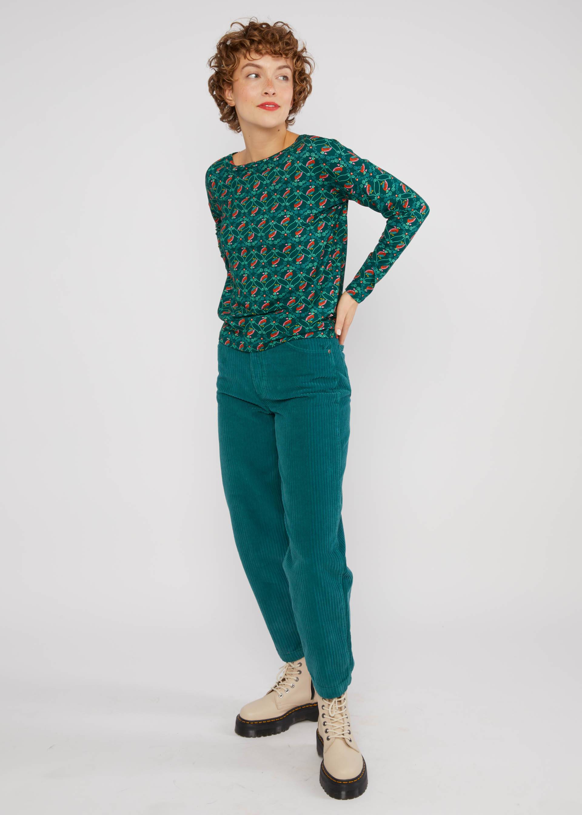 % Blutsgeschwister Longsleeve Carry me Home, Muster: california quail bed %