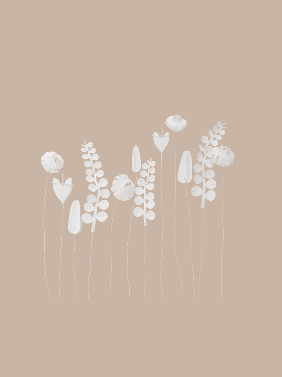 Jurianne Matter FIELD flowers large - WHITE, Bastelset 