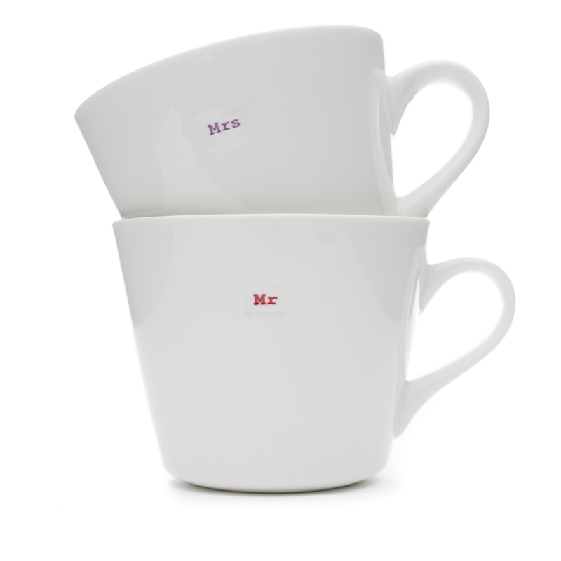 Keith Brymer Jones Bucket Mug 2er Set "Mr & Mrs"  Tasse 350ml 