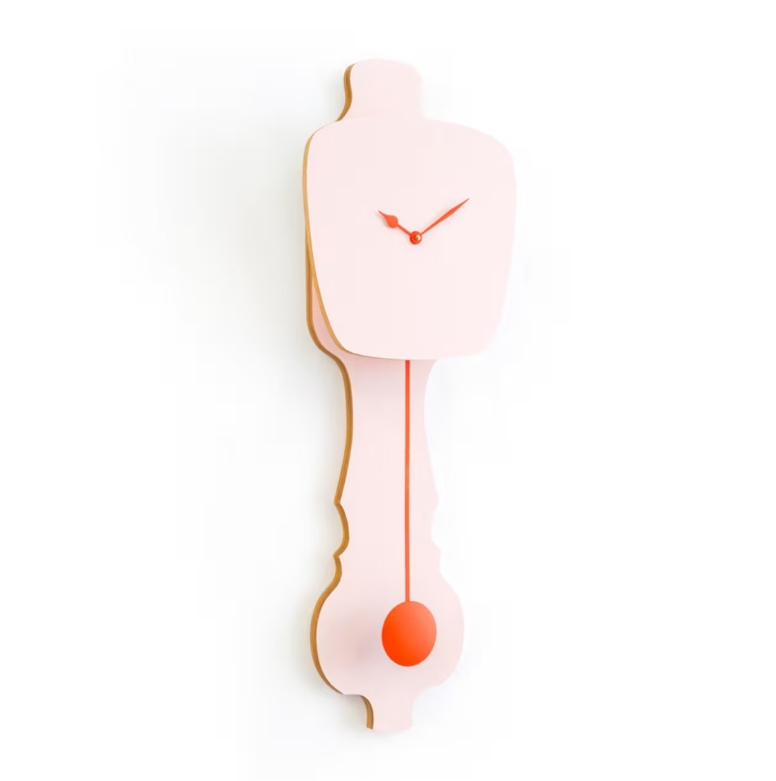 KLOQ Pendeluhr Small Peach Pastel/ Neon Orange, ca. 26 x 20 cm