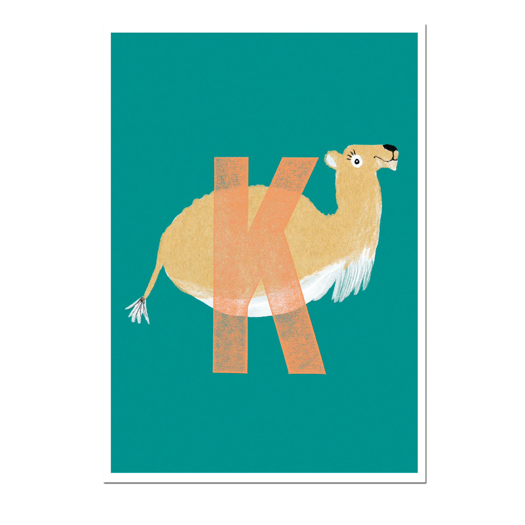 Postkarte Das ABC - K - von schönegrüsse, Neon, Kamel