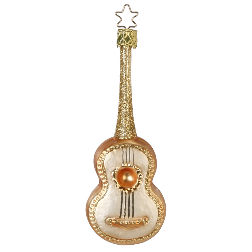 Inge Glas Christbaumkugel Gitarre,  Musikinstrument, ca. 12 cm, Glas
