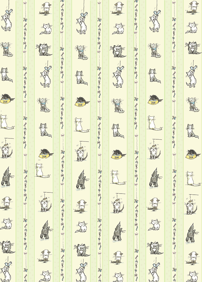 Two Bad Mice Geschenkpapier " Cats and Pawprints" , ca. 50 x 70 cm