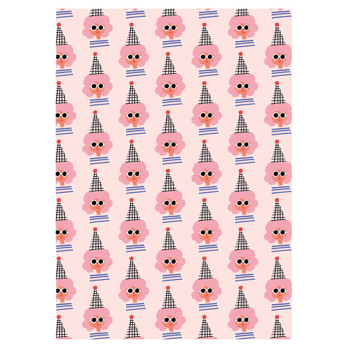 Geschenkpapier - Carolyn Suzuki " Party Girl", ca. 50 x 70 cm