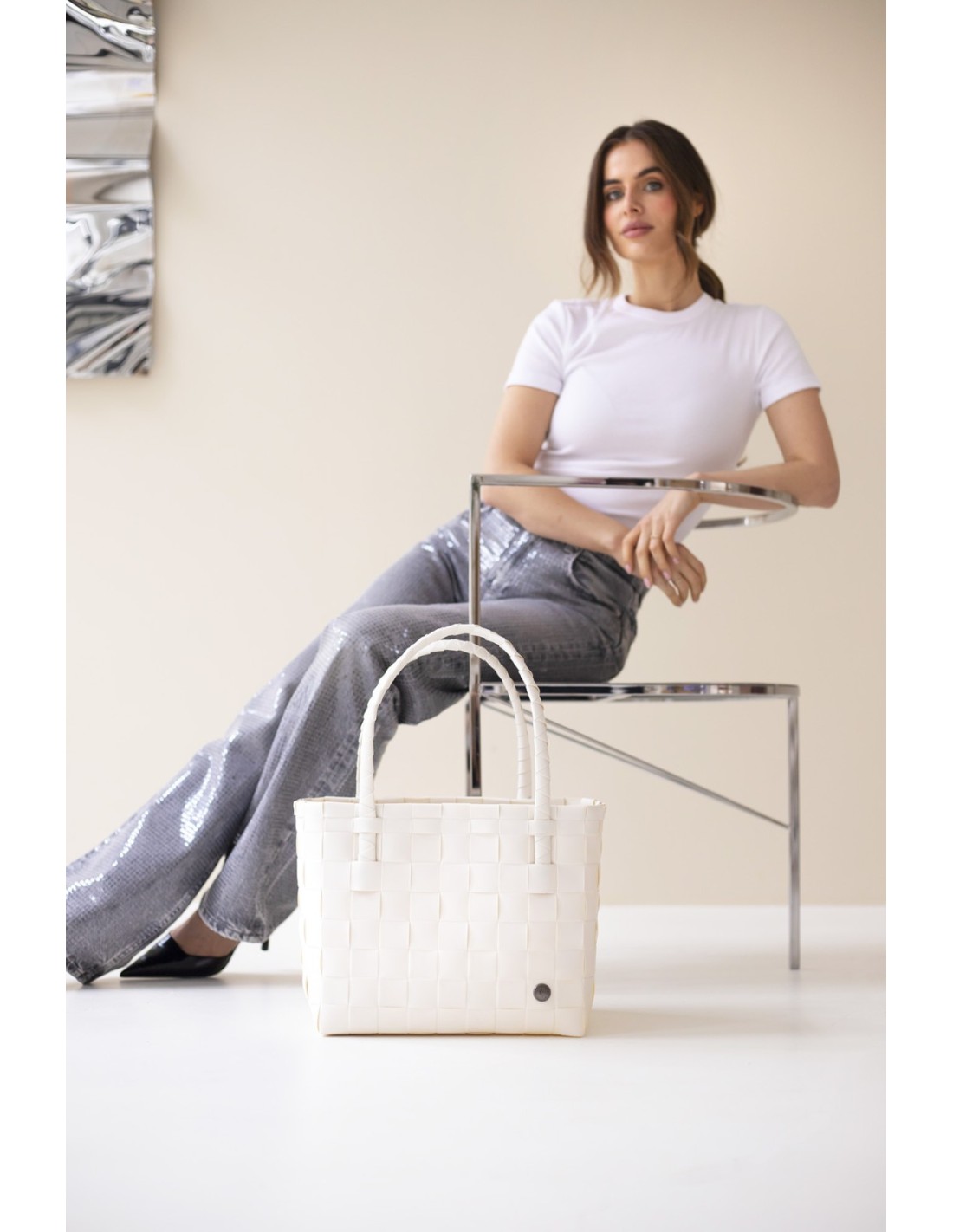 Handed By Paris - Shopper, Farbe: Pearl white