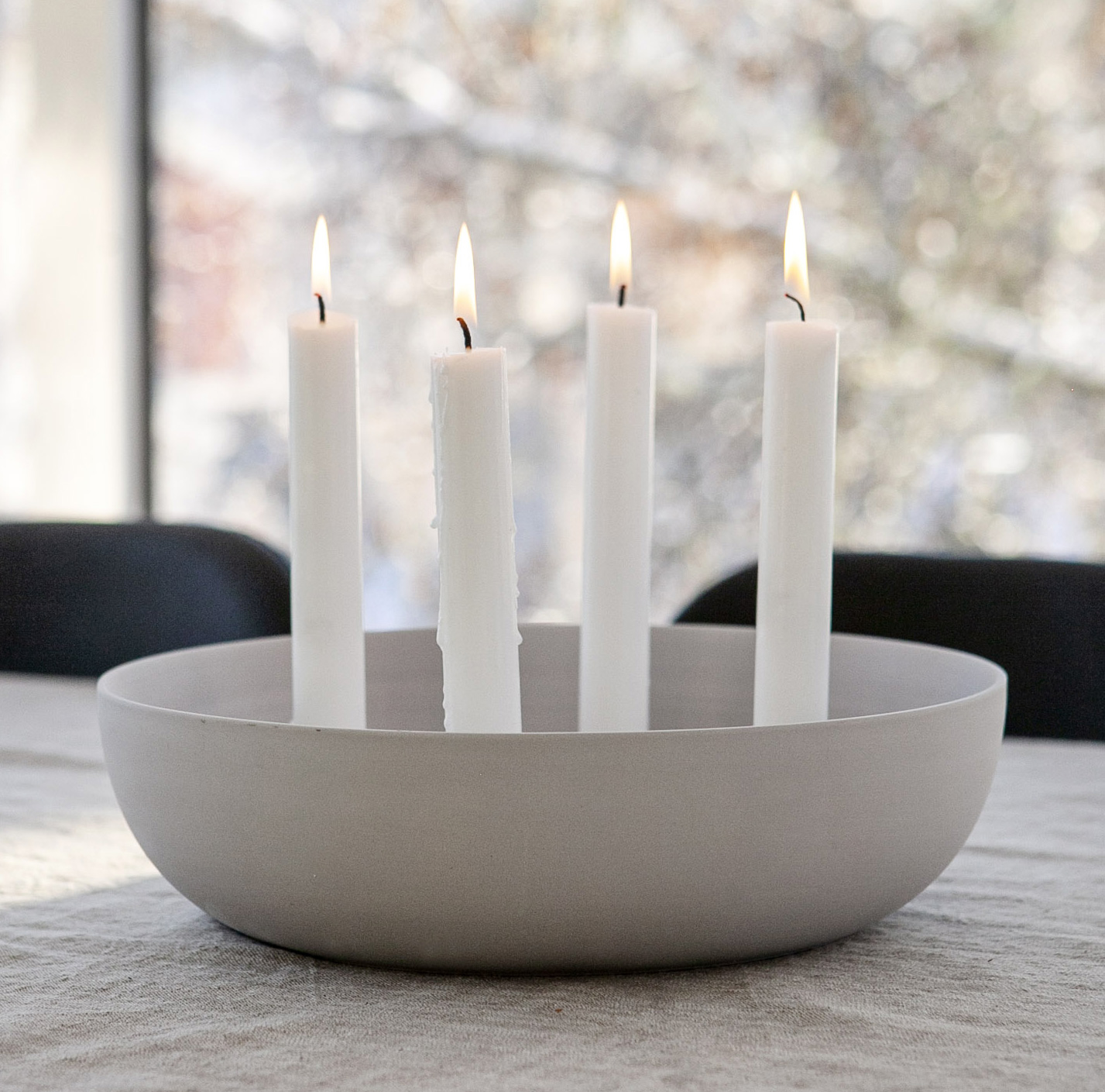 Storefactory GRANHOLMEN  XXL Kerzenhalter, Light grey candlestick, D. ca. 29 × 8 cm