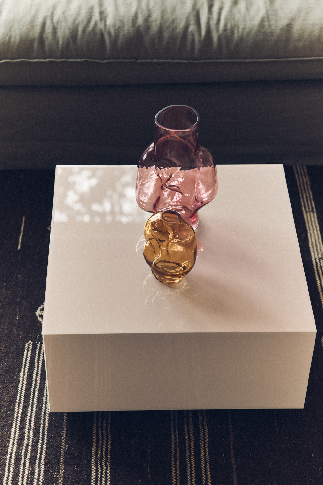 HKliving Gleam glass high vase rose, ca. 32 cm