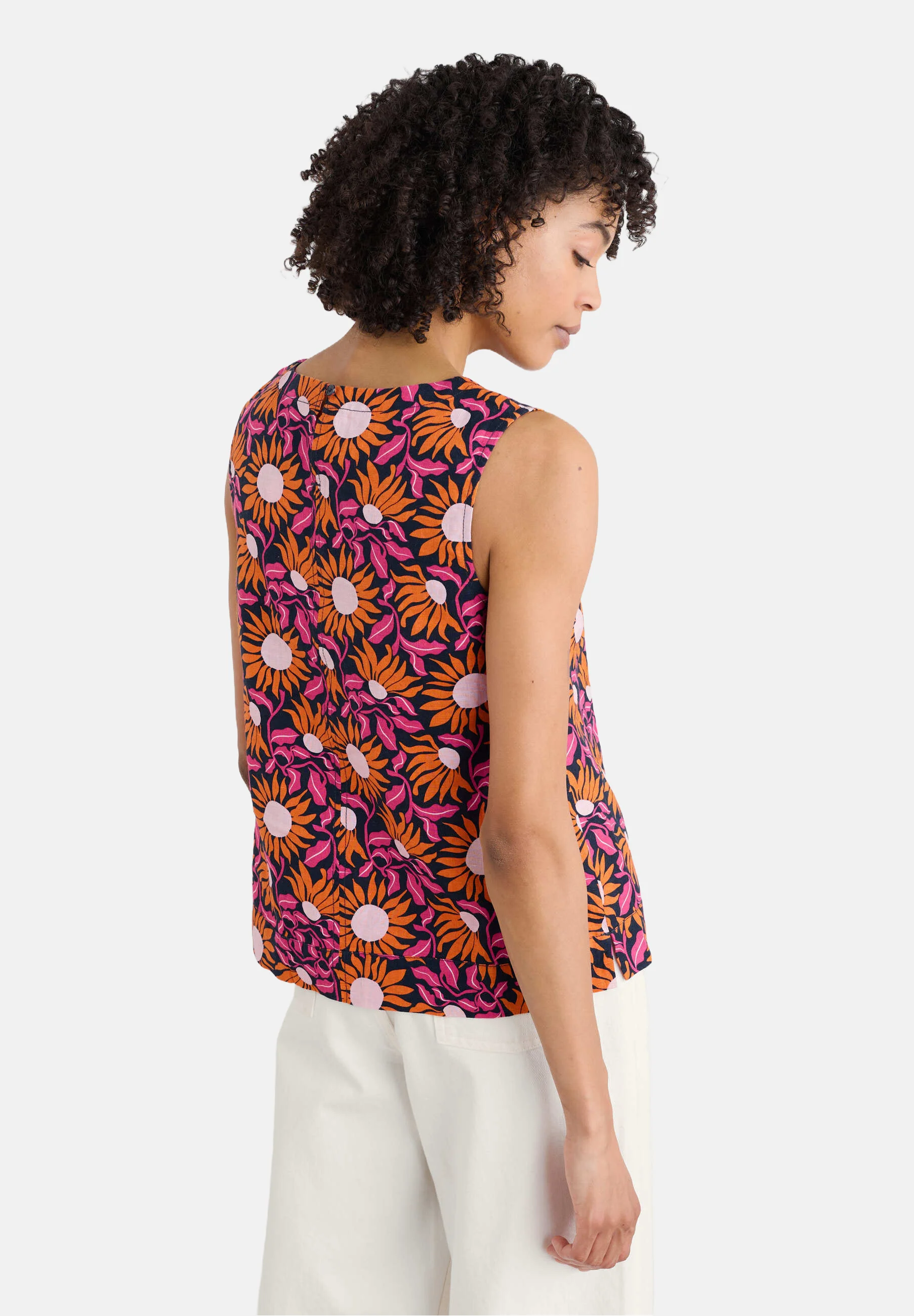 % SEASALT CORNWALL Leinentop Lighthouse Station Vest-Bold Sunflower Maritime %