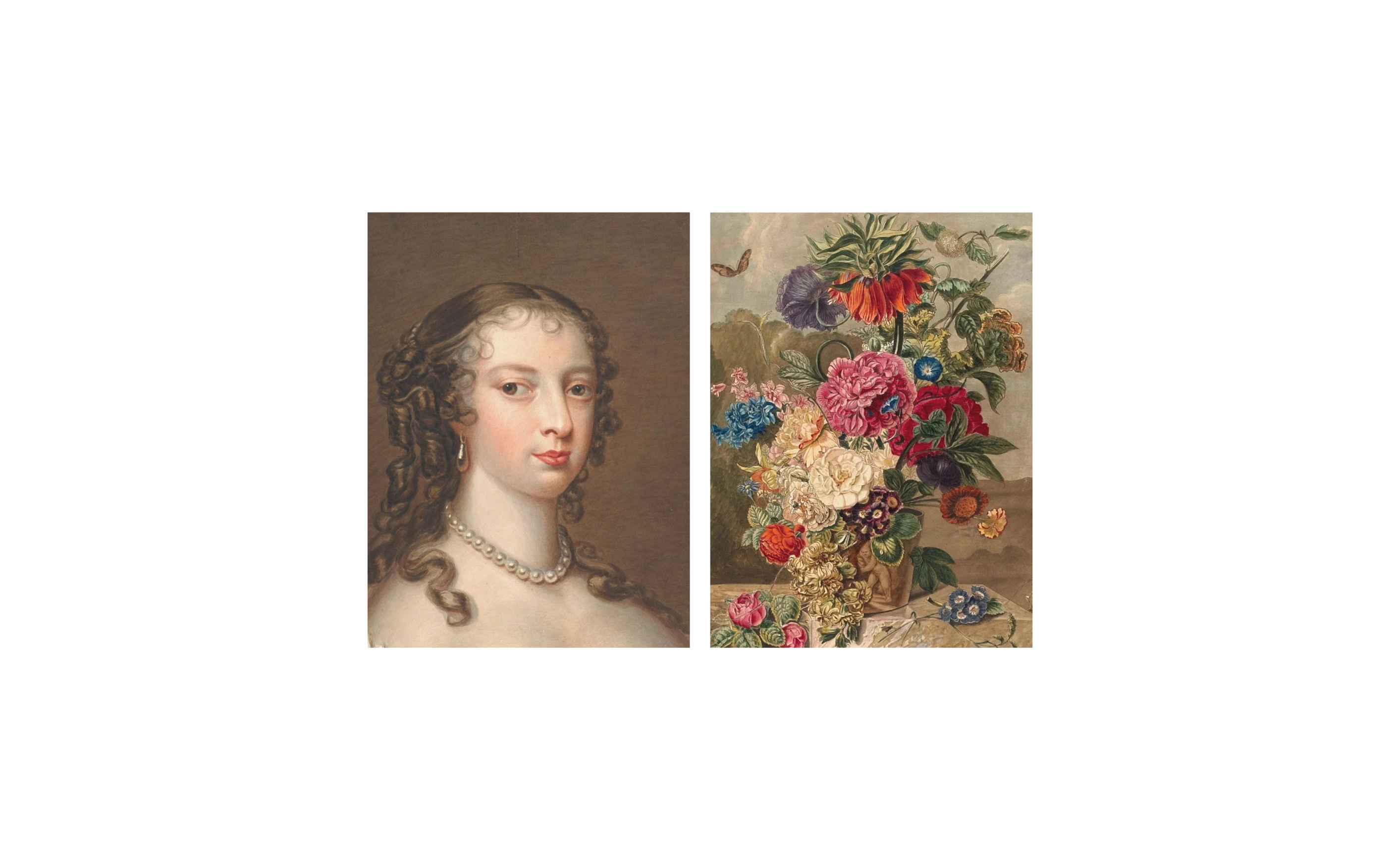 Lylies Postkarte Collage Museumssammlung - Dame und Blumenhaar von Lylies
