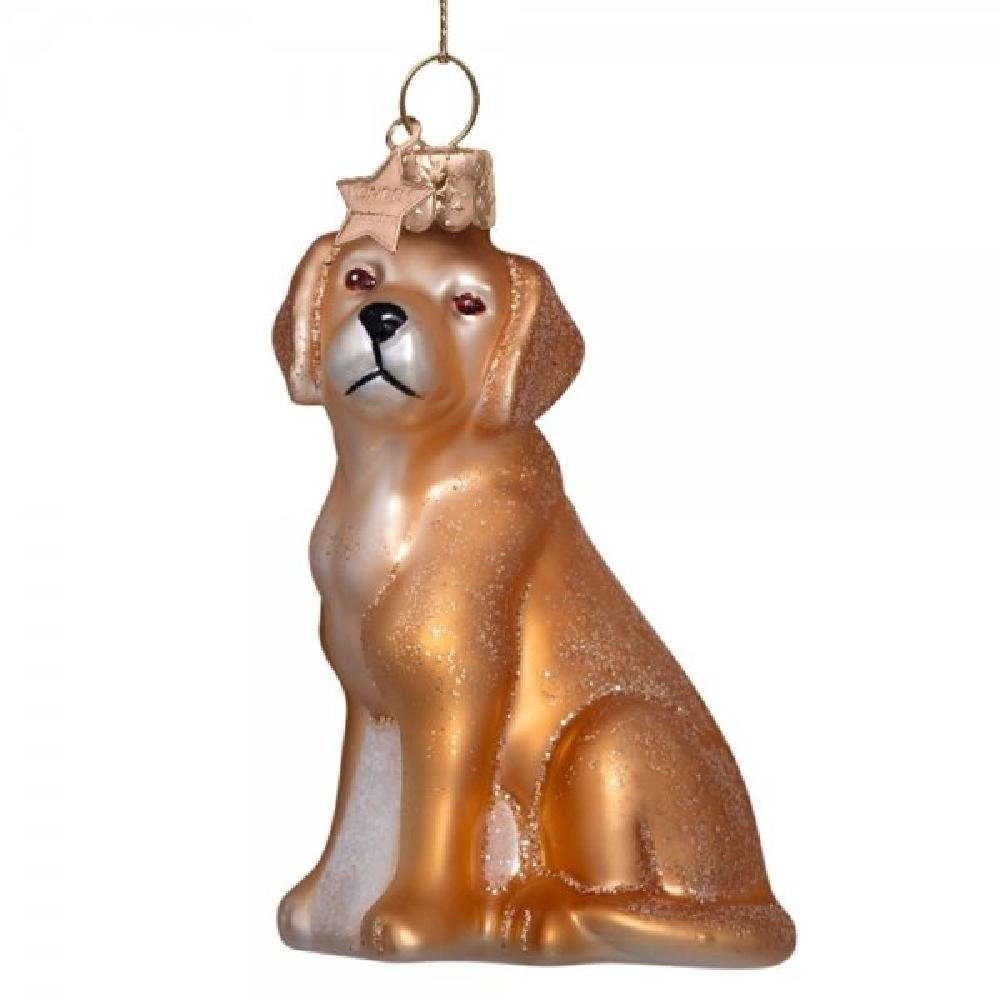 Weihnachtskugel Labrador hell, Glas, H. ca.9 cm, Hund von Vondels, Ornament glass blond matt labrador H9cm