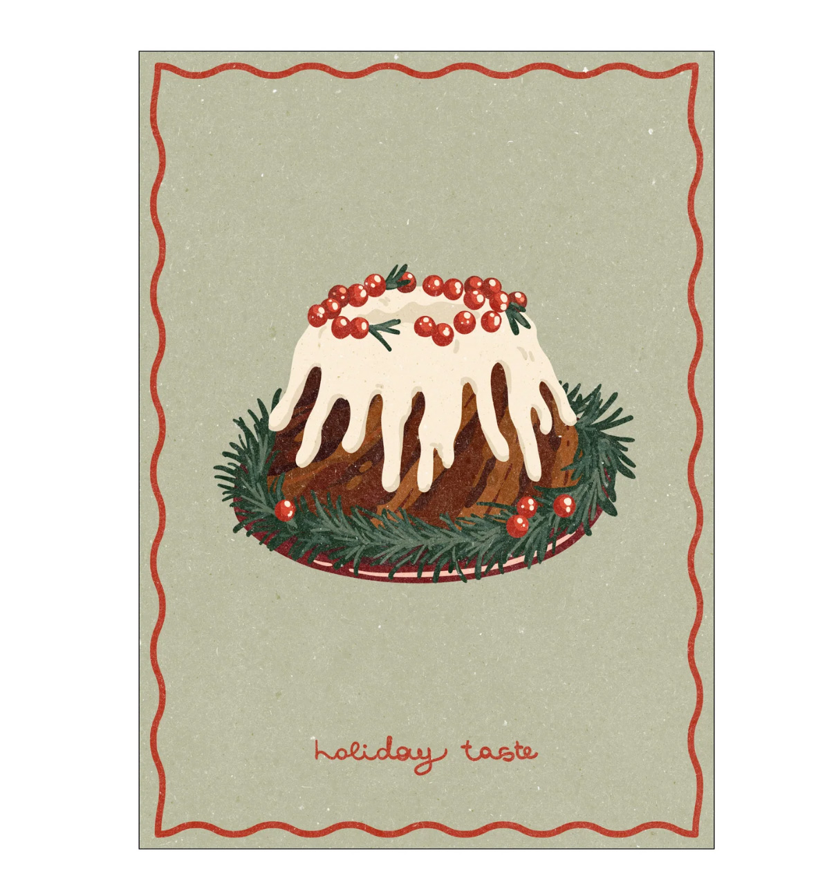 Bild 40 x 50 cm "Christmas Cake"  mit Rahmen Eiche