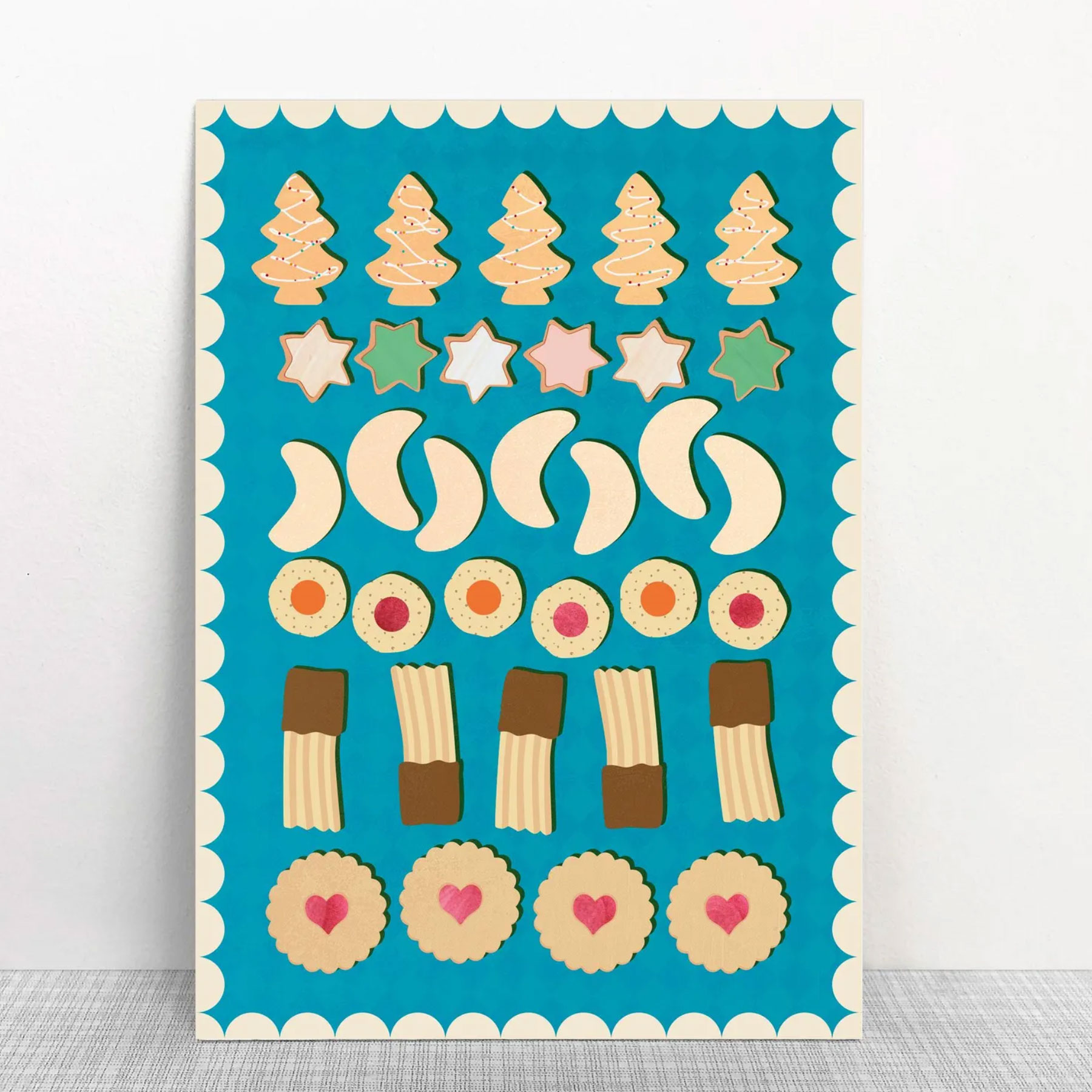 Monimari Weihnachtspostkarte Omas Plätzchen, Holzschliffpappe von Monimari