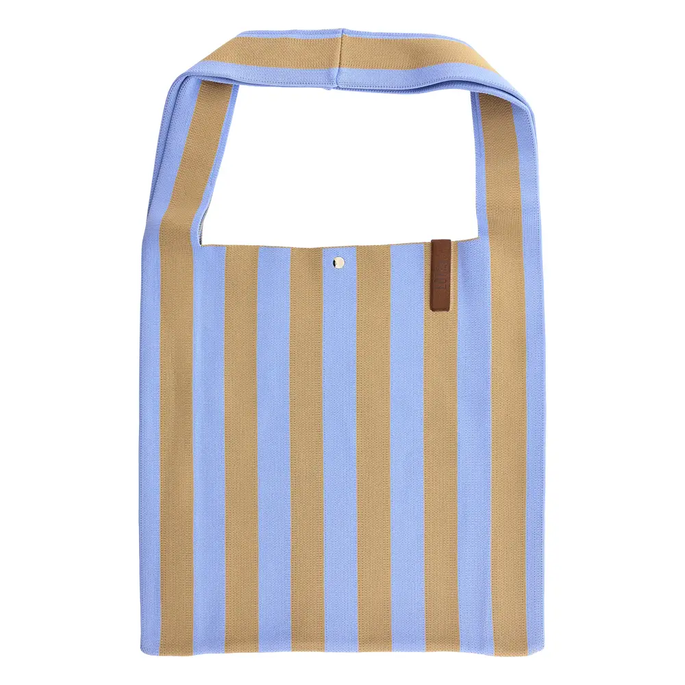 LOT83 Shopper Lois 19, Streifen Hellblau-Taupe, ca.  45 x 35 cm 