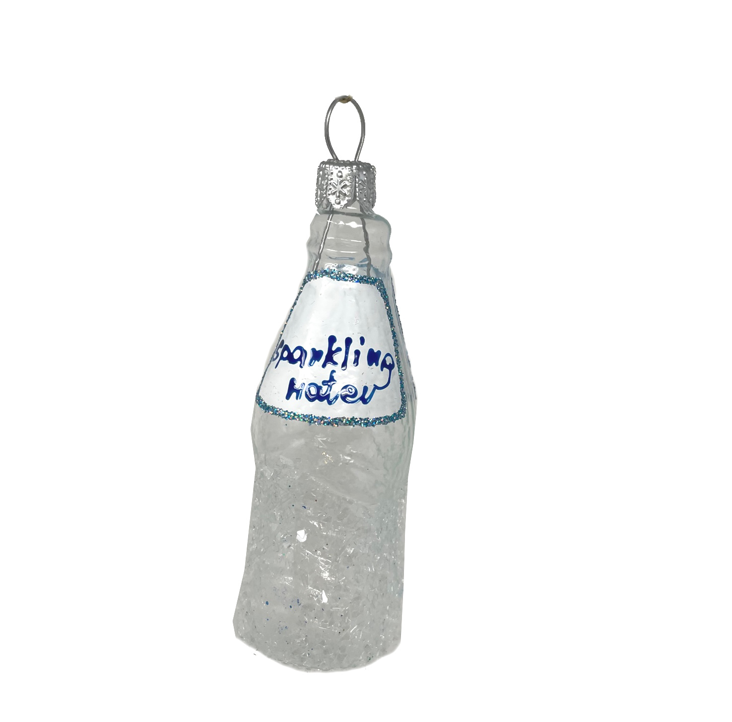 Christbaumkugel Wasser " Sparkling Water"  Wasserflasche, Sprudel, ca. 7,5 cm, Glas   
