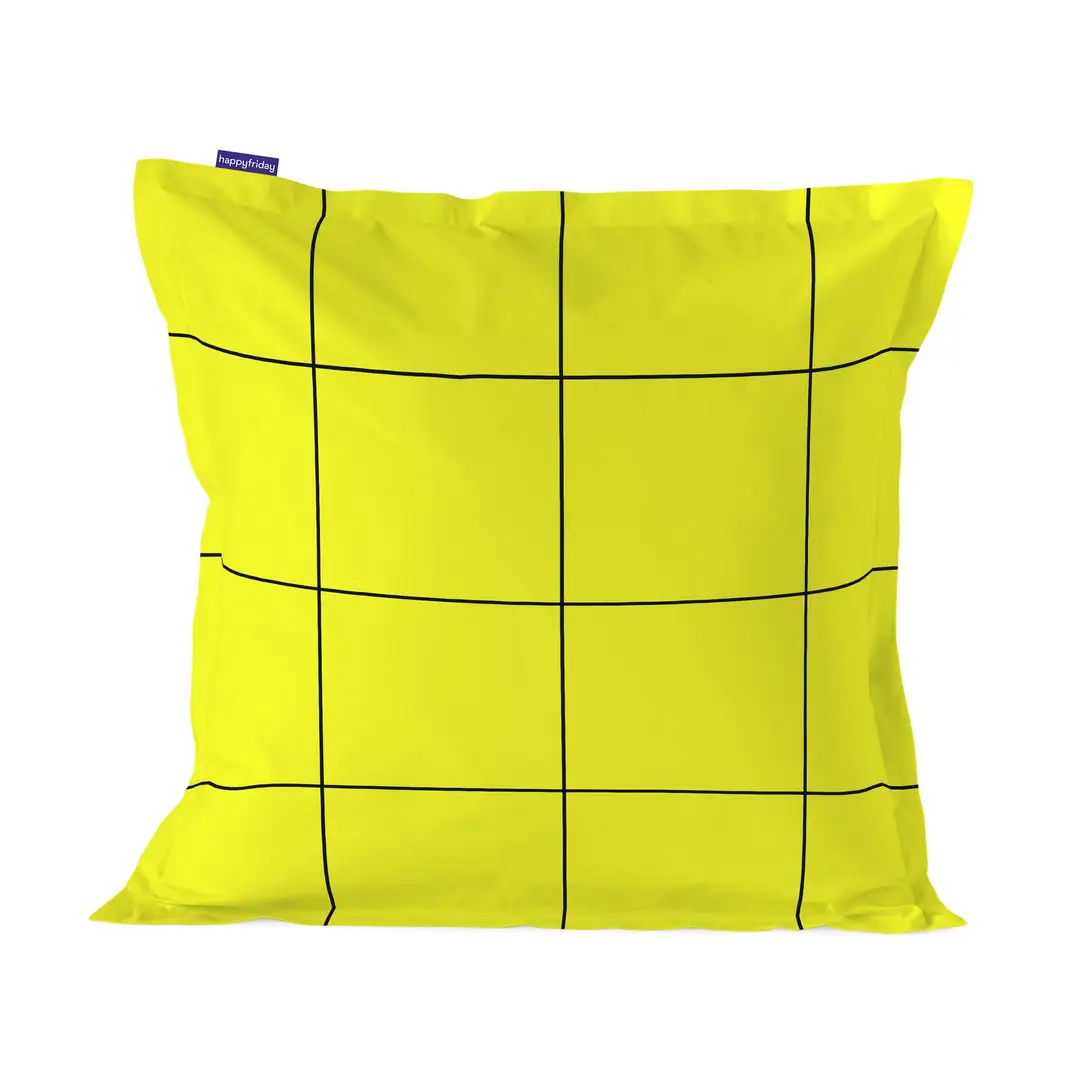 Kissenhülle KARO Gelb, fast Neon, ca. 60 x 60 cm, 100% Baumwolle