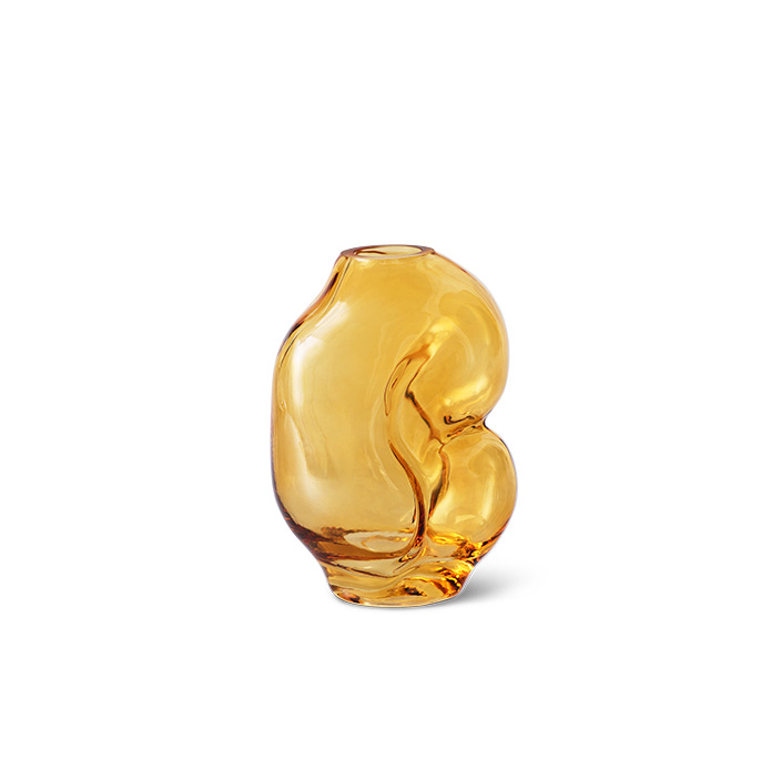 HKliving Gleam glass small vase amber, ca. 18 cm