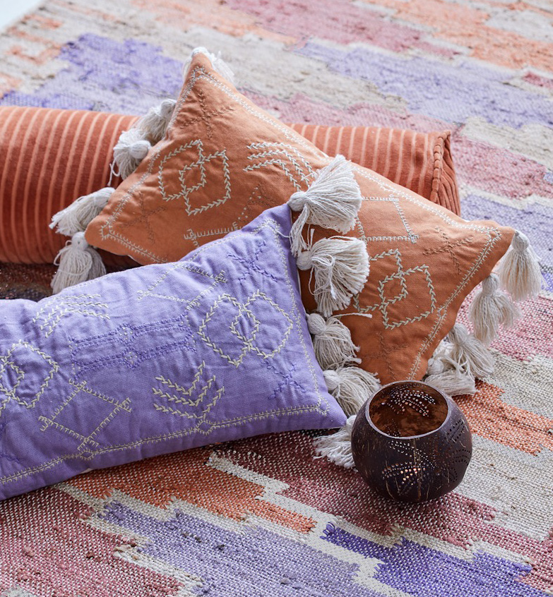 Kissenbezug , BOHO, lavendel, Biobaumwolle, 40x60cm von liv Kissenbezug , BOHO, lavendel, Biobaumwolle, 40x60cm von liv