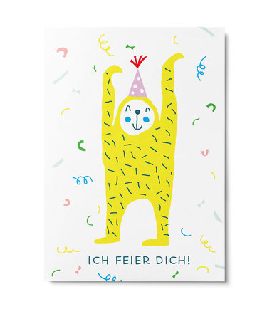 Postkarte "Faultierparty" von Annika Kelm, Unter Pinien   