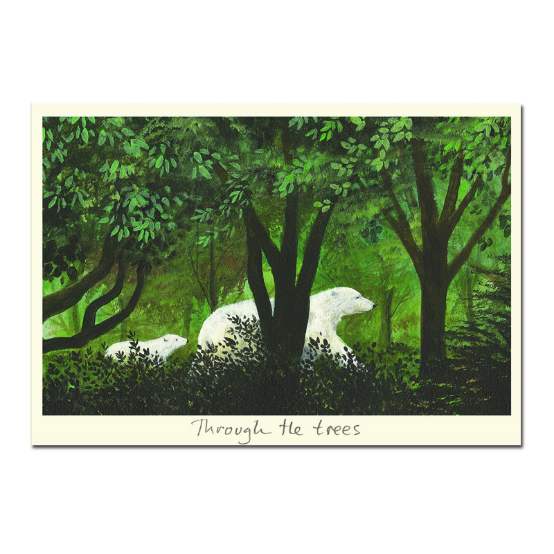 Two Bad Mice Doppelkarte "Through The Trees" von Two Bad Mice von Anita Jeram, Eisbär, Wald
