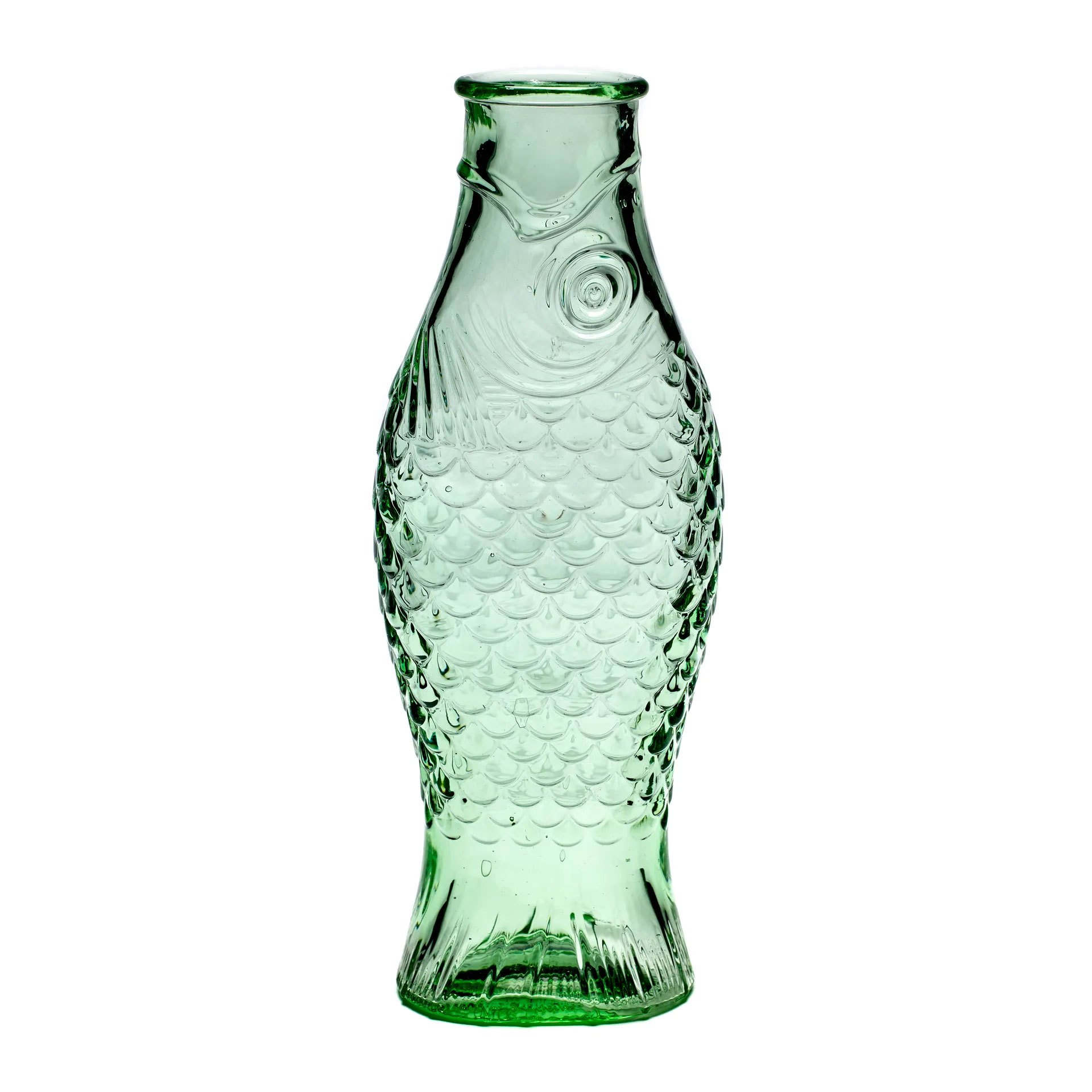 Paola Navone Fisch Flasche 1 Liter Höhe ca. 29 cm transparent grün , FISH&FISH 