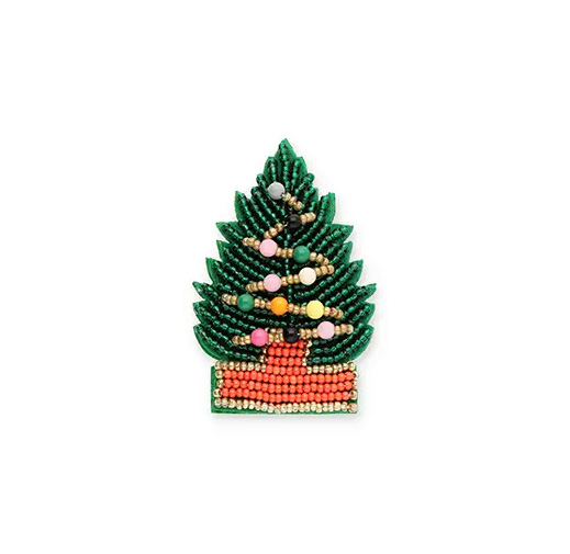 Brosche Weihnachten Weihnachtsbaum Filz & Perlen, Modeschmuck    