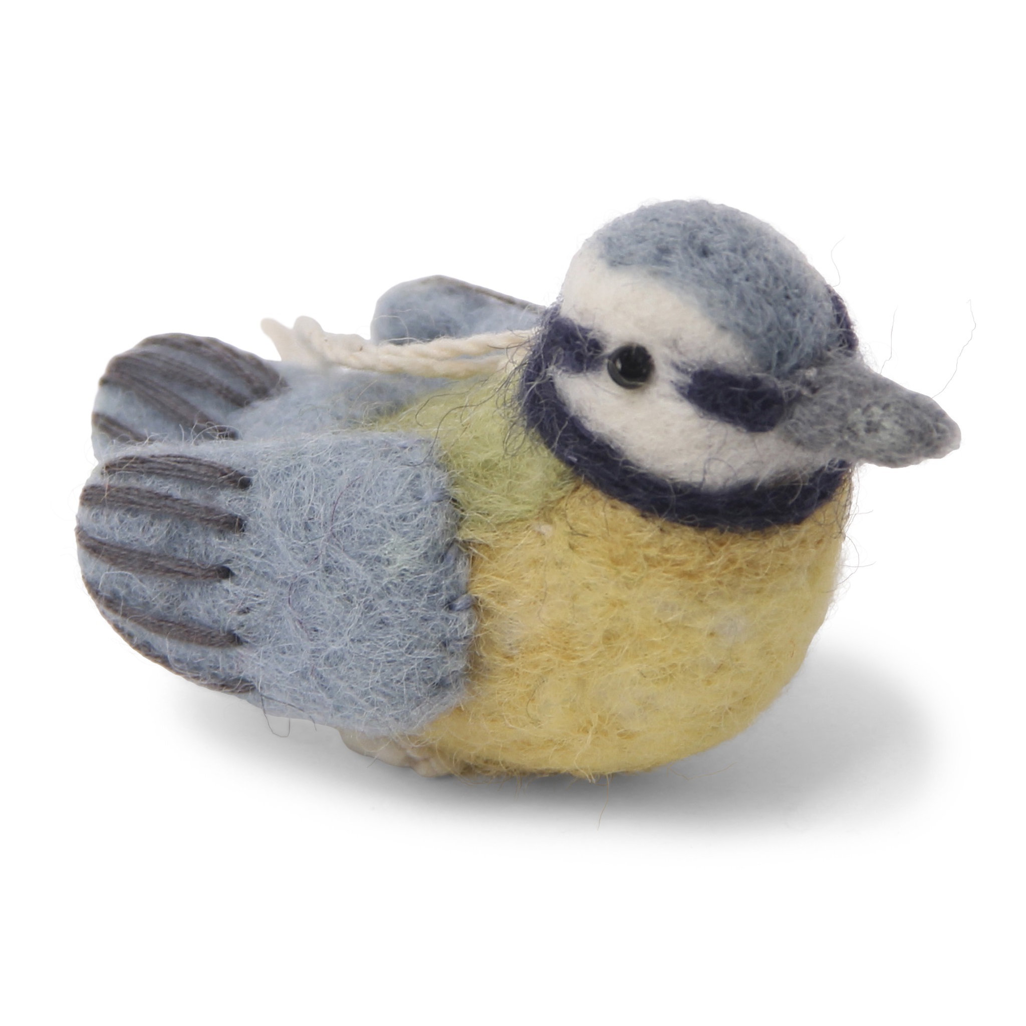 Gry & Sif Filz Vogel blau-gelb, Bird - Yellow/Blue  zum Hängen, ca. 7x4 cm