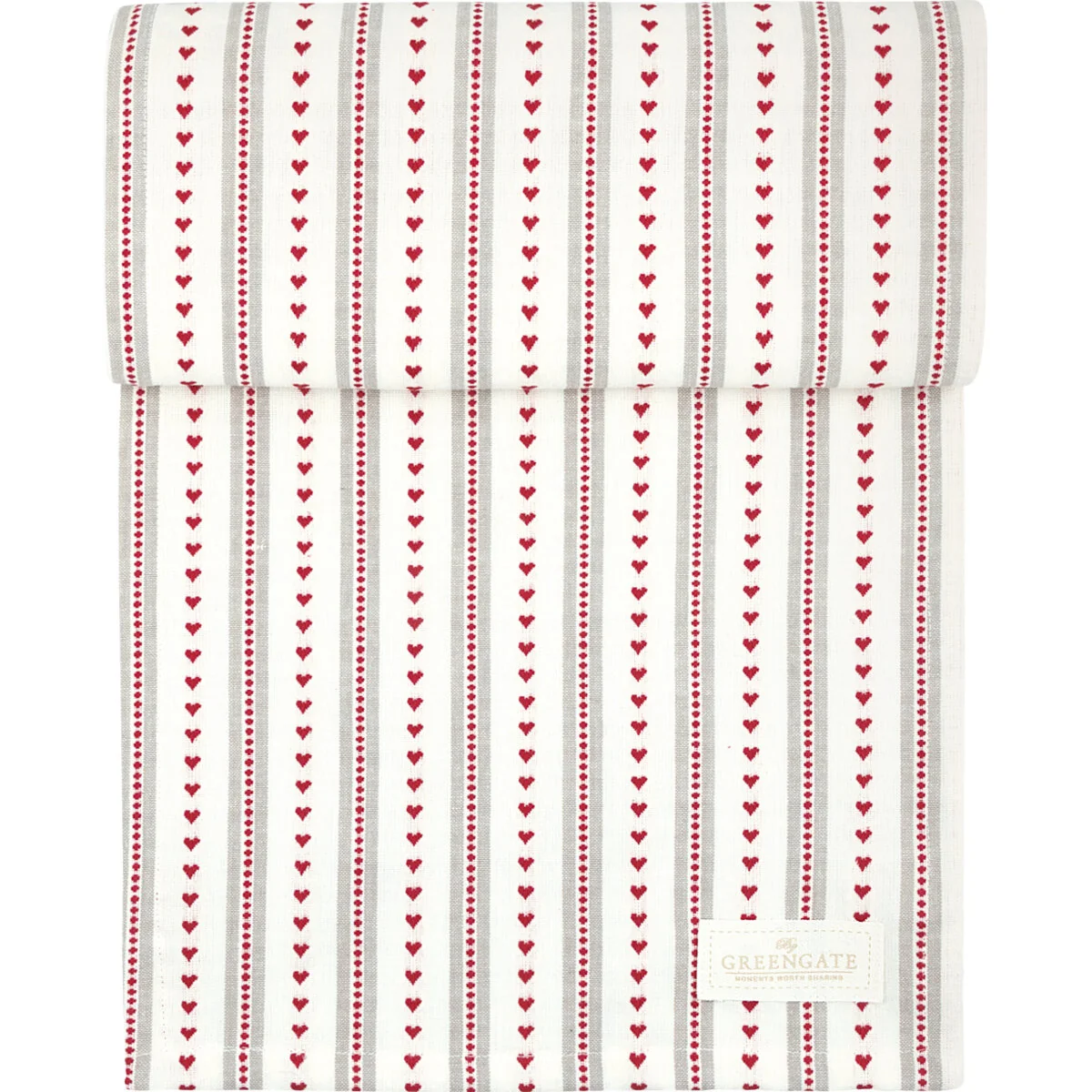 Greengate Tischläufer Esther red woven, ca. 30 x 220 cm