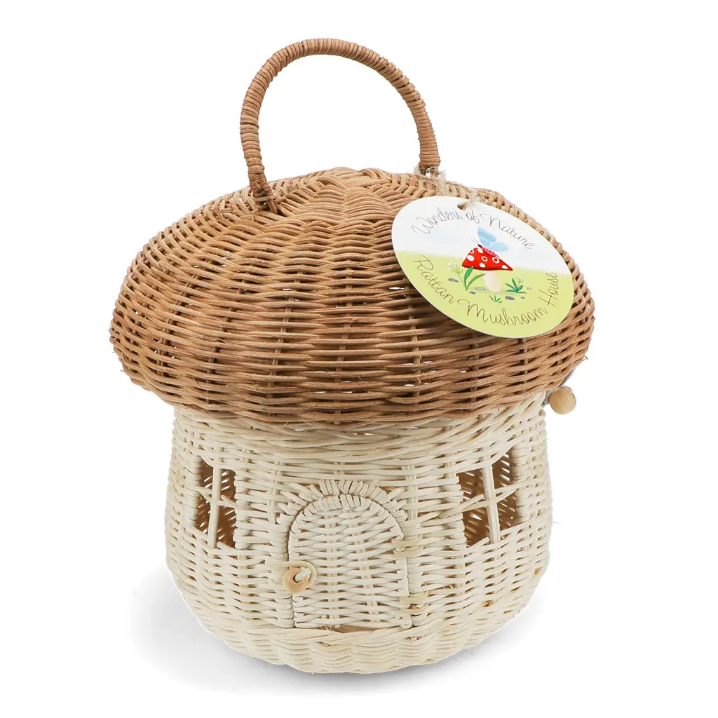 Rattan-Pilzhaus - Wunder der Natur, ca. 22 x 22 x 28 cm 