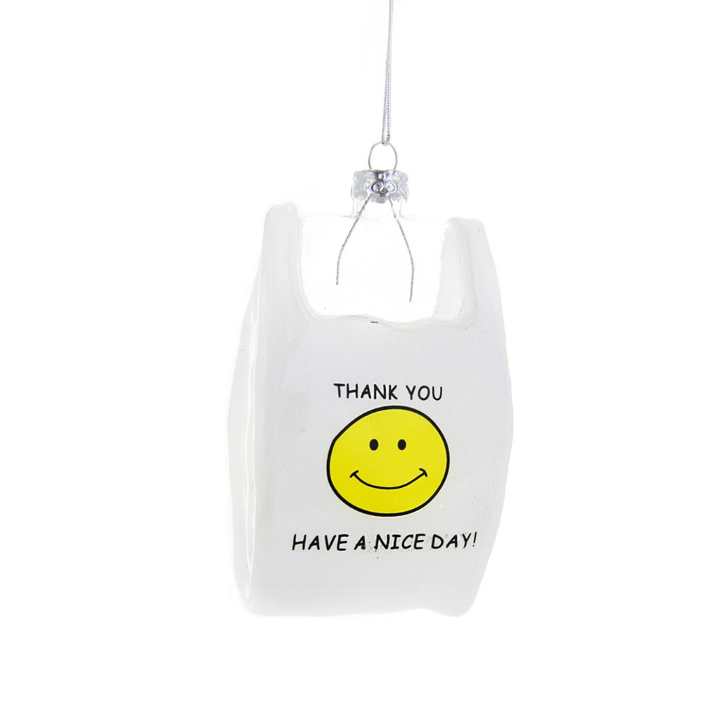 THANK YOU HAVE A NICE DAY - Weihnachtsschmuck, Weihnachtsanhänger, Tüte mit Smiley