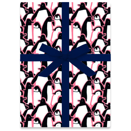 Geschenkpapier - Pinguin Party XMas, ca.  50 x 70 cm