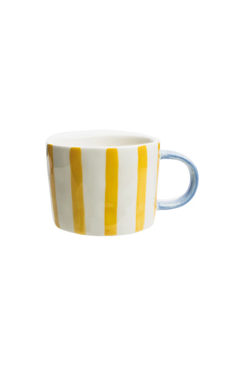 Tasse klein, Streifen gelb, 150 ml, Keramik  