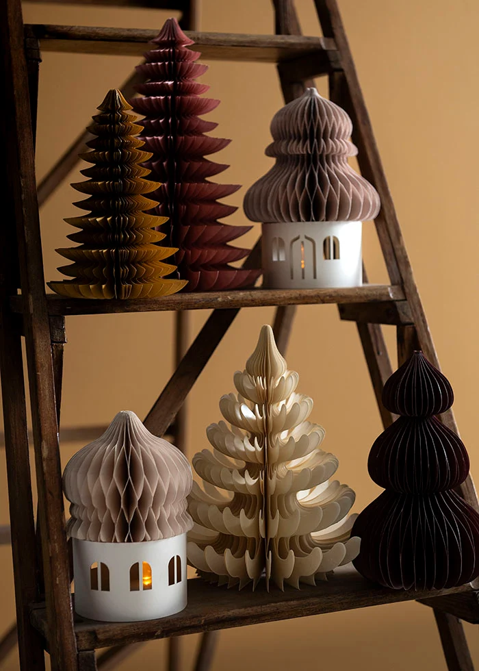 Bungalow Honeycomb Tannenbaum ANDINA, ca. 22 cm Shell von Bungalow, Papier, Honeycomb Tree Andina H22cm Shell
