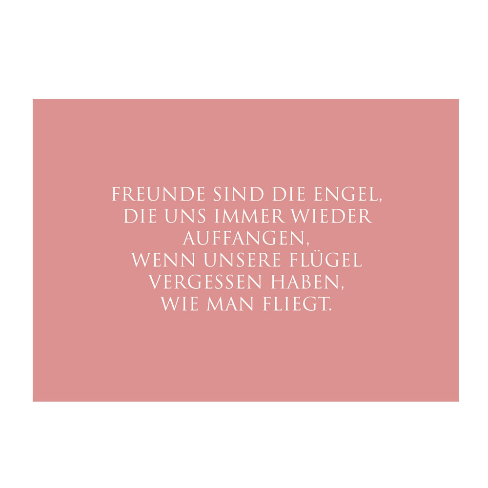 Wunderwort Postkarte "Freunde sind die Engel…"