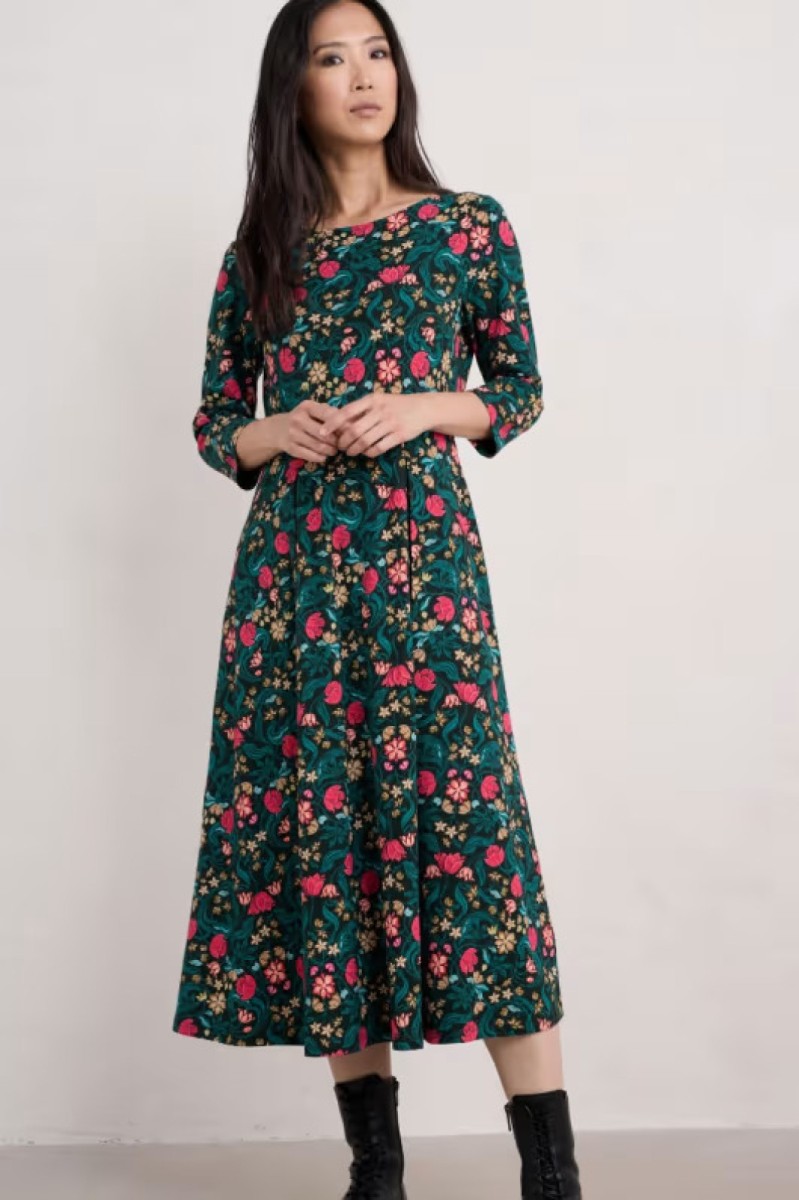 SEASALT CORNWALL Kleid 3/4 Wild Bouquet Dress- Mirrored Floral Tehidy