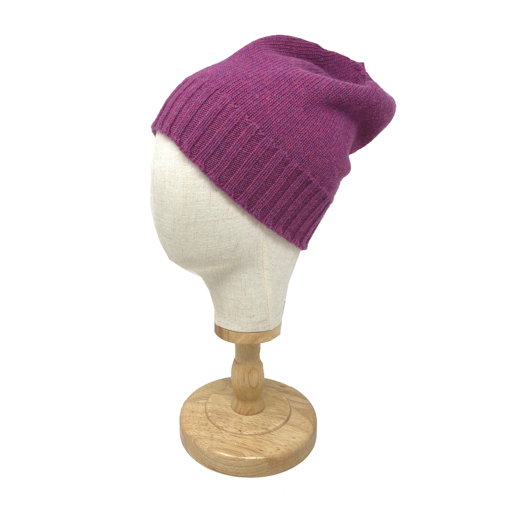 McKernan Mütze "CHUNKY TULIP HAT" damson, Wollmütze, 100% Wolle, Beanie oder mit Umschlag  