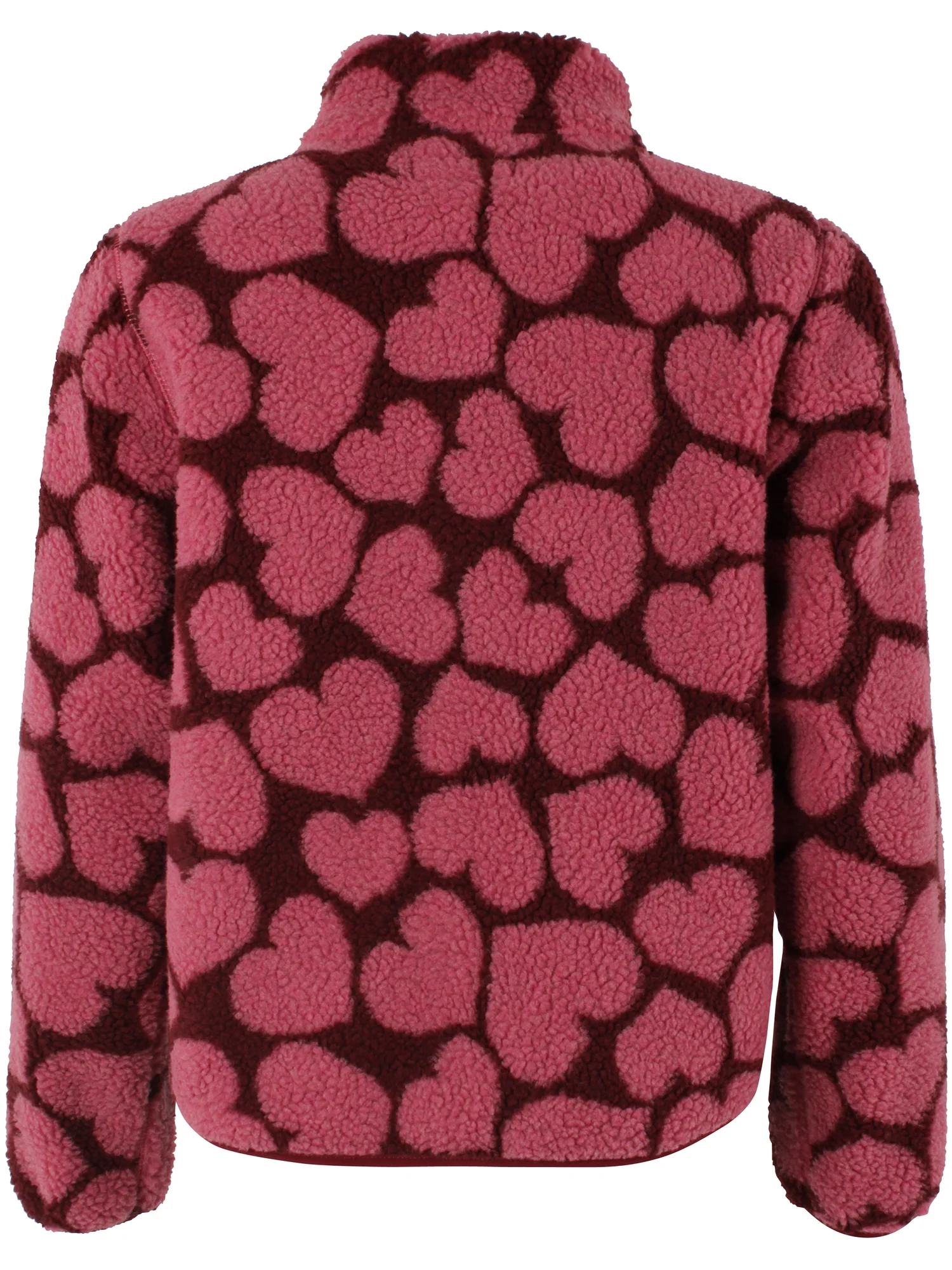 Danefae Danelabrador Fleece Zip-Up Dark Cherry HEARTTHROB, Teddy Jacke mit Herz