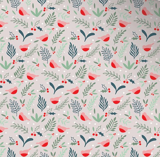 Geschenkpapier Ditsy Robins DUO ca. 50 x 70 cm, beidseitig bedruckt 
