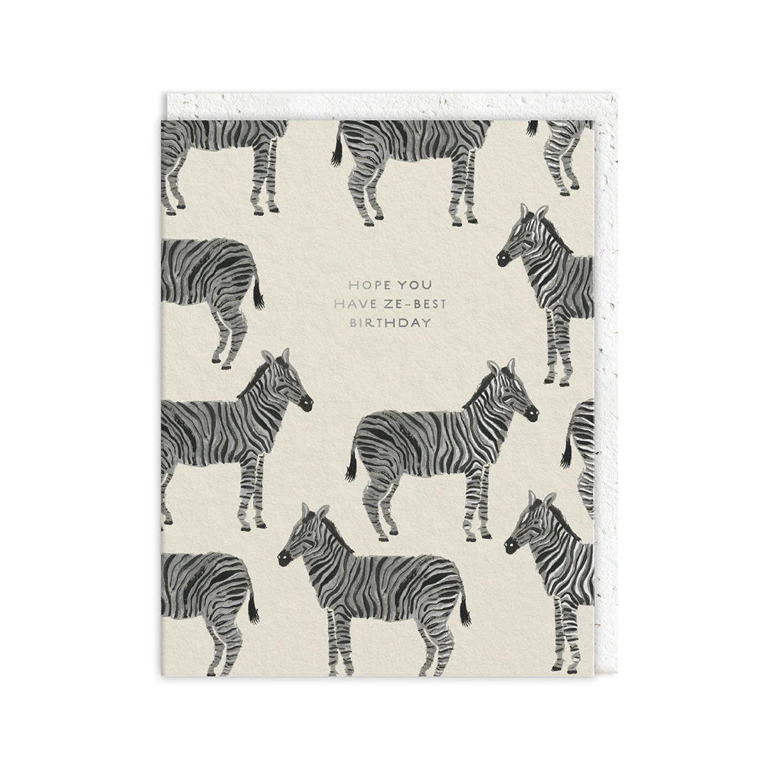 OH DEER Grußkarte Ze-Best Birthday Greeting Card, Geburtstagskarte Zebra